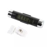 Digital thermometer + clock, with light, for auto